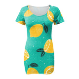 Women's Sexy Slim-Fit Solid Color Printed Short-Sleeved Dresses