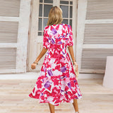 Women's V-neck Bohemian print Dresses