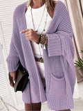 Kimemoda Women's Knitted Sweater Mid Length Coat