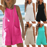 Women's Summer Hot Girl Loose Casual Pants Backless Sleeveless Rompers