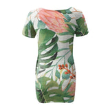 Women's Sexy Slim-Fit Solid Color Printed Short-Sleeved Dresses