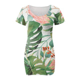 Women's Sexy Slim-Fit Solid Color Printed Short-Sleeved Dresses