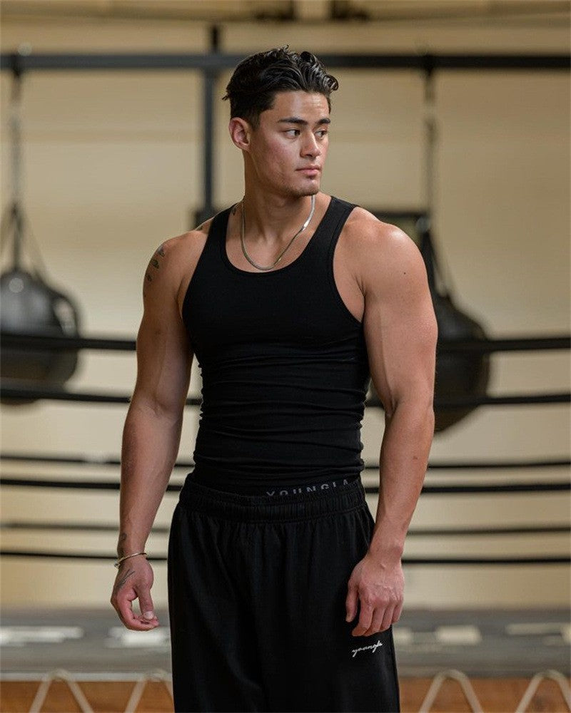 Men's Fitness Sports Solid Color Vest