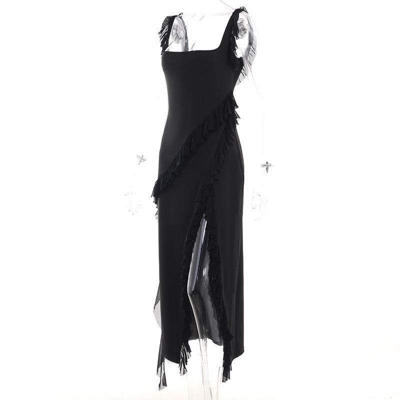 Women's Summer Hip Skirt Hot Girl Sexy High Slit Suspender Dresses