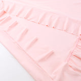 Women's Slim-Fitting Suspender Dress Sexy V-Neck Ruffled Slit Dresses