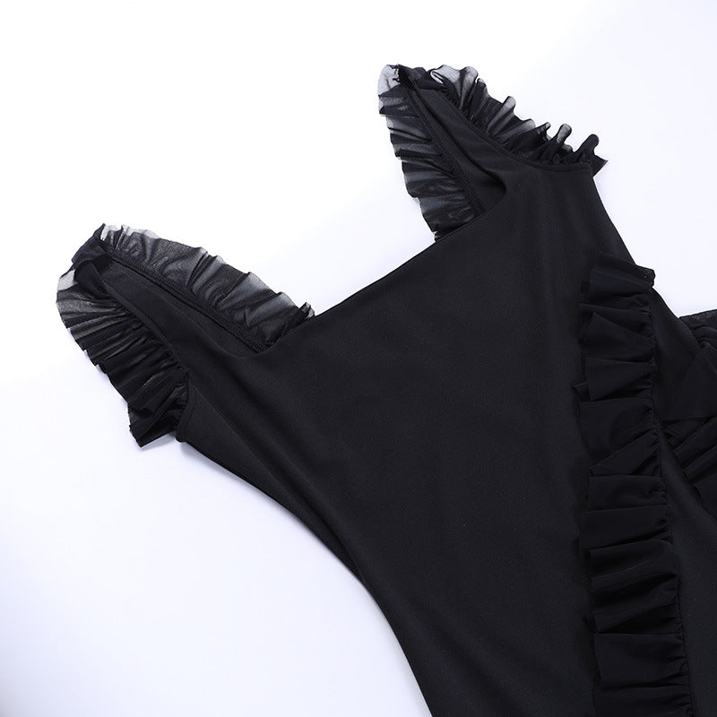 Women's Summer Hip Skirt Hot Girl Sexy High Slit Suspender Dresses