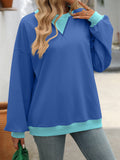 Women's Solid Color Round Neck Slit Loose Activewear Tops