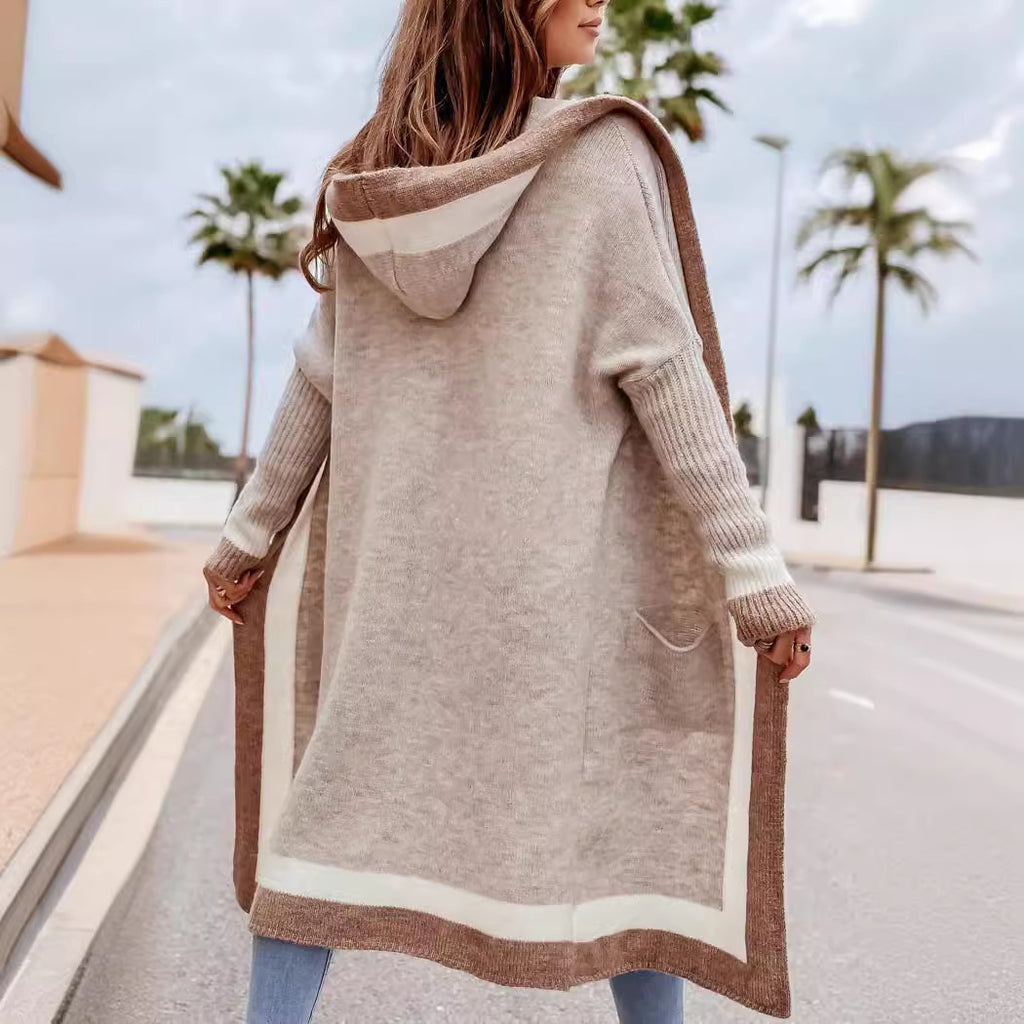 Kimemoda Hooded Long Cardigan Sweater Jacket