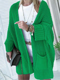 Kimemoda Women's Knitted Sweater Mid Length Coat