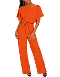 Women's Summer Button-Down Short Sleeve Rompers