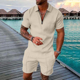 Men's Fashion Casual Suit Short Sleeve Polo Shirt