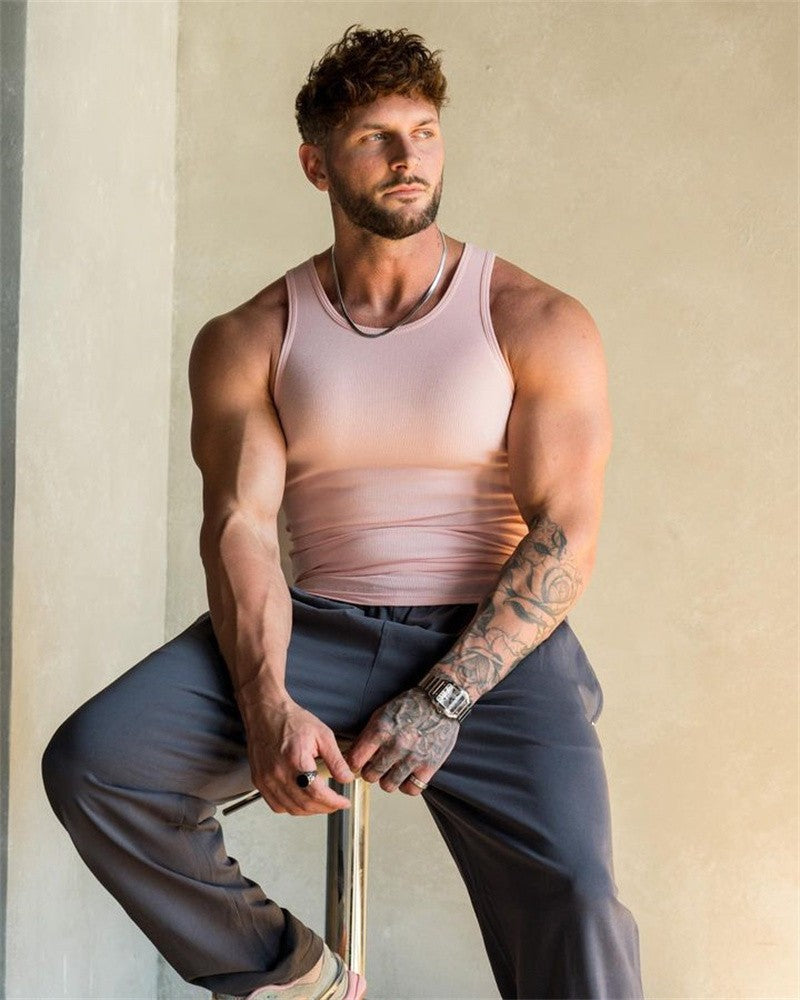Men's Fitness Sports Solid Color Vest