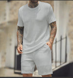 Men's solid color sports round neck T-shirt