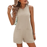 Women's Summer Hot Girl Loose Casual Pants Backless Sleeveless Rompers