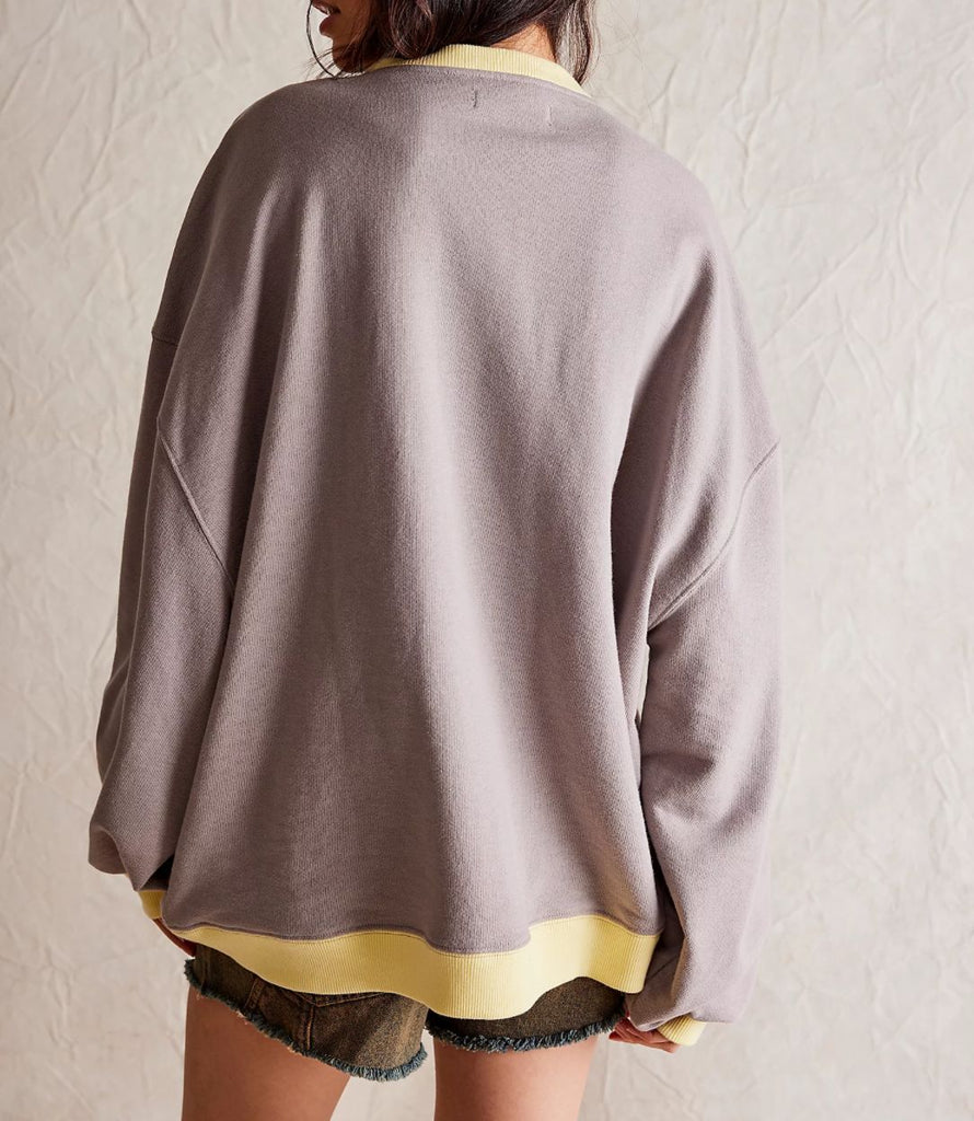Women's Solid Color Round Neck Slit Loose Activewear Tops
