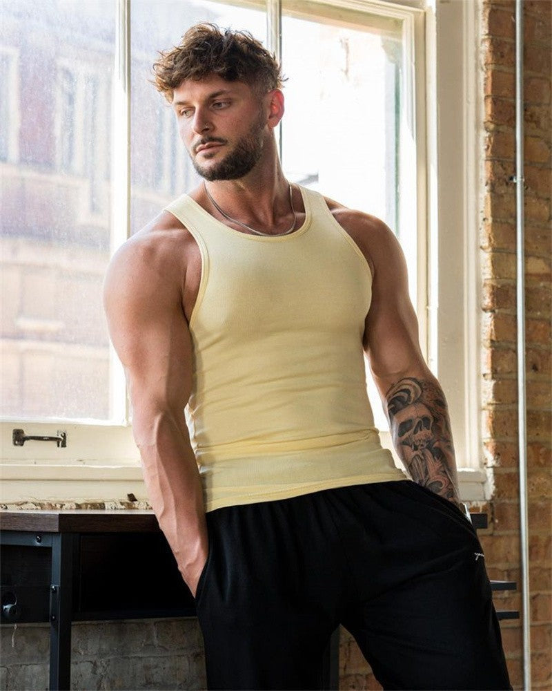 Men's Fitness Sports Solid Color Vest