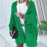 Kimemoda Women's Knitted Sweater Mid Length Coat
