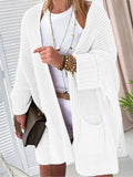 Kimemoda Women's Knitted Sweater Mid Length Coat