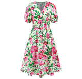 Women's V-neck Bohemian print Dresses