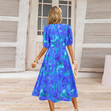 Women's V-neck Bohemian print Dresses