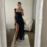 Women's Summer Hip Skirt Hot Girl Sexy High Slit Suspender Dresses