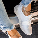 Kimemoda Womens Lace Up Sneakers Solid Color Light Running Shoes