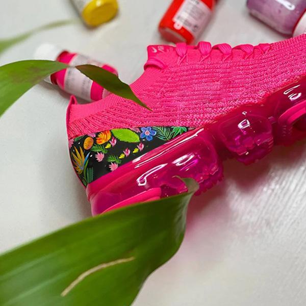 Kimemoda Air Cushion Fashion Sneakers with Floral Print