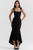 Women's Printed Suspender Tube Top Sexy Hot Girl Temperament Backless Fishtail Dresses