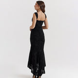 Women's Printed Suspender Tube Top Sexy Hot Girl Temperament Backless Fishtail Dresses