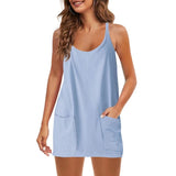 Women's Summer Mini Dress Casual Workout Tennis Dress with Shorts Sleeveless Althletic Dresses