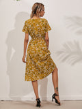 Women's Summer Floral Print Short Sleeve Dresses