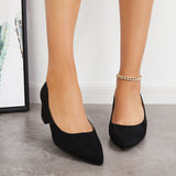 Women  Chunky Low Block Heels Closed Toe Dress Pumps Shoes
