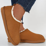 Winter Warm Flats Slip on Snow Boots Faux Fur Lined Loafer Shoes