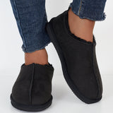 Winter Warm Flats Slip on Snow Boots Faux Fur Lined Loafer Shoes