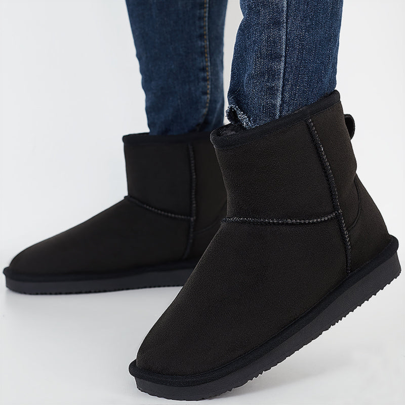 Warm Fur Lining Short Ankle Snow Boots Slip on Booties