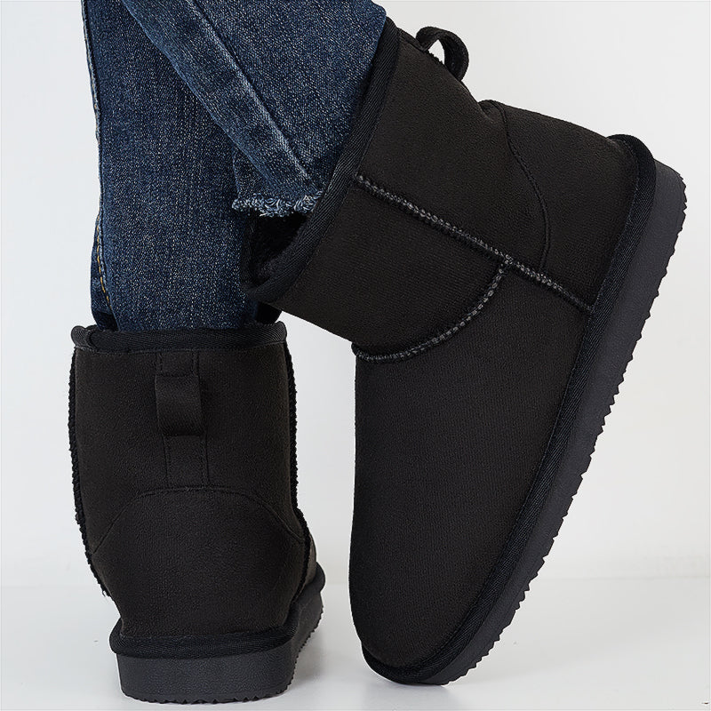 Warm Fur Lining Short Ankle Snow Boots Slip on Booties