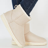 Warm Fur Lining Short Ankle Snow Boots Slip on Booties