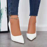 Solid Stilettos Dress Shoes Pointed Toe High Heel Side Cut Pumps
