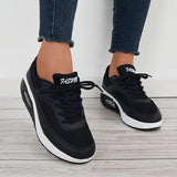 Women Air Cushion Mesh Sneakers Lace Up Platform Walking Shoes