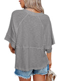 Womens Oversized T Shirts Summer Casual Crewneck 3/4 Sleeve Loose Fit Cute Flowy Tops