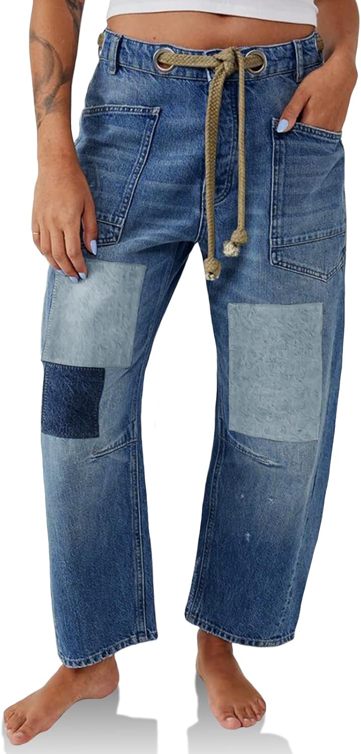 Women's Colorblock Straight-Leg Casual Jeans