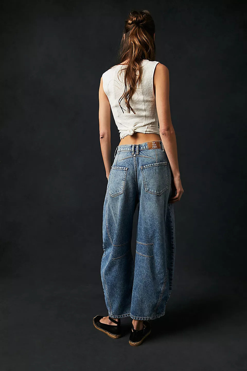 Women's Loose Wide Leg Pants Low Rise Washed Jeans