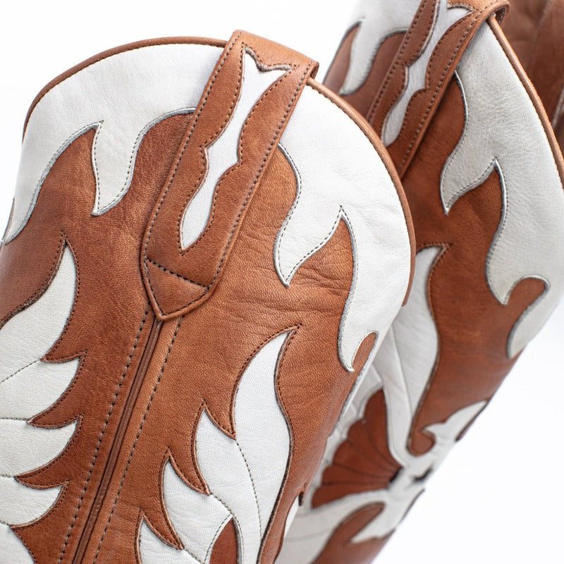 Women's Patchwork Wing Leather Tall Boots