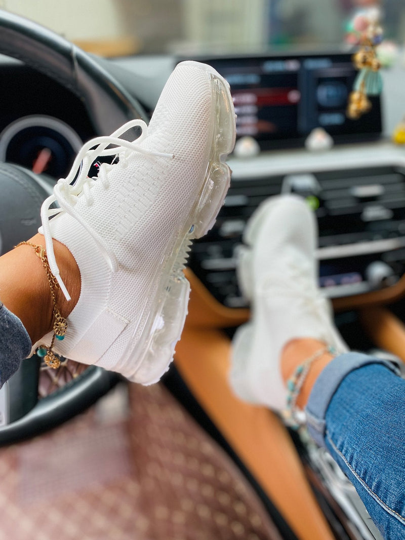 Kimemoda Flying Woven Air Cushion Sneakers Lace Up Walking Shoes