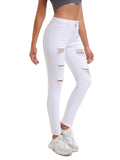 Women's  Casual High Waisted  Distressed Ripped Stretchy Jeans