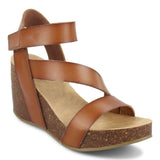 Kimemoda Trendy Retro Wedges Cork Platform Ankle Buckle Sandals