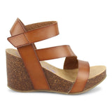 Kimemoda Trendy Retro Wedges Cork Platform Ankle Buckle Sandals