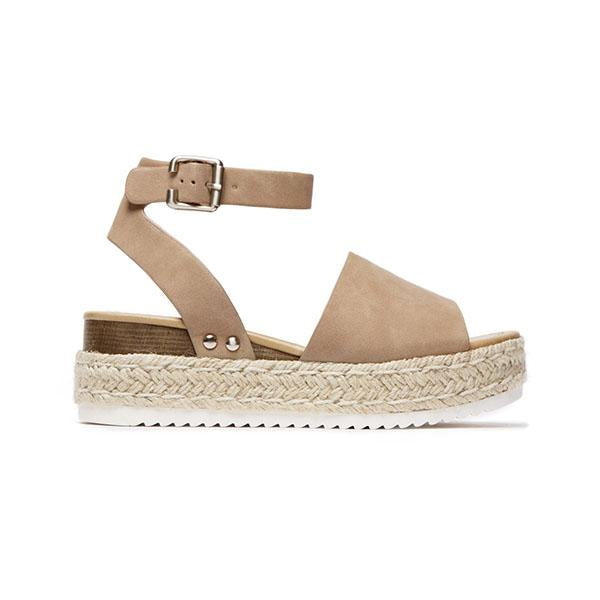 Kimemoda Womens Espadrille Platform Sandals Open Toe Ankle Buckle Sandals