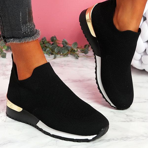 Kimemoda Womens Daily Slip-on Solid Color Sneakers Fashion Running Shoes