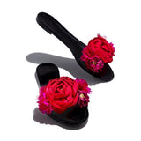 Kimemoda Multi-Color Floral Slides Clear Jelly Sandals